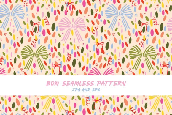 Download Seamless Confetti Bow Vector Pattern - Premium Resources