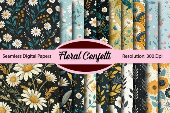 Download FLORAL CONFETTI Seamless Digital Paper - Premium Bundle