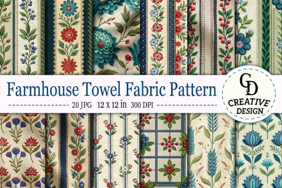 Download Farmhouse Towel Fabric Pattern - Fabric Collection