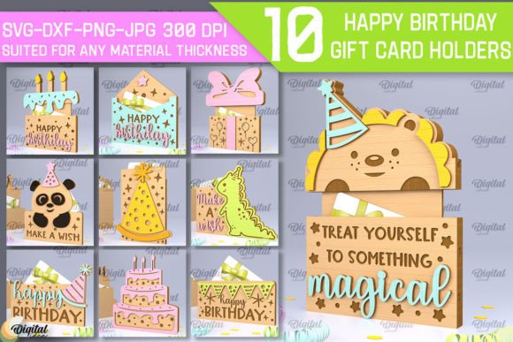 Download Birthday Gift Card Holders Laser Bundle - Gift card Collection