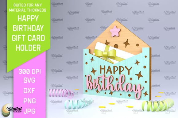 Download Birthday Gift Card Holder Laser Cut - Gift card Collection