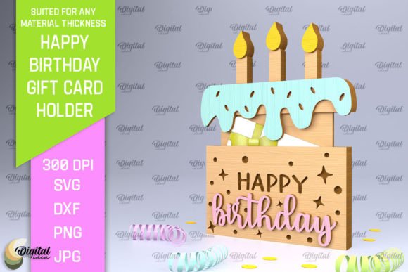 Download Birthday Gift Card Holder Laser Cut - Gift card Collection