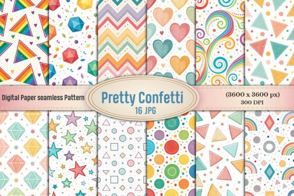 Download Pretty Confetti Seamless Digital Paper - Premium Bundle