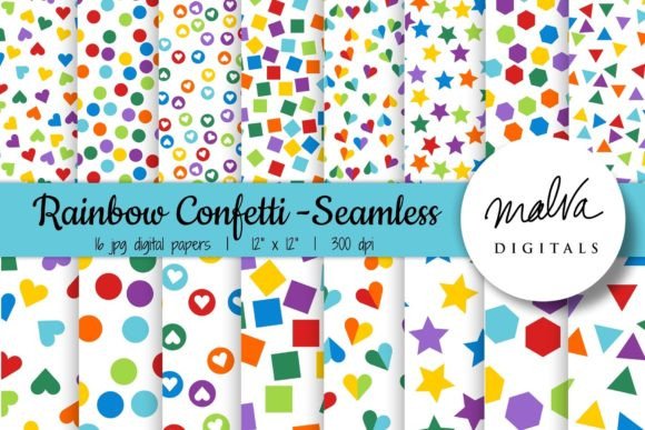 Download Rainbow Confetti Seamless Patterns - Premium Resources