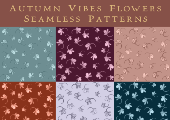 Download Autumn Colors Cute Floral Pattern Set - Cute floral pattern Collection