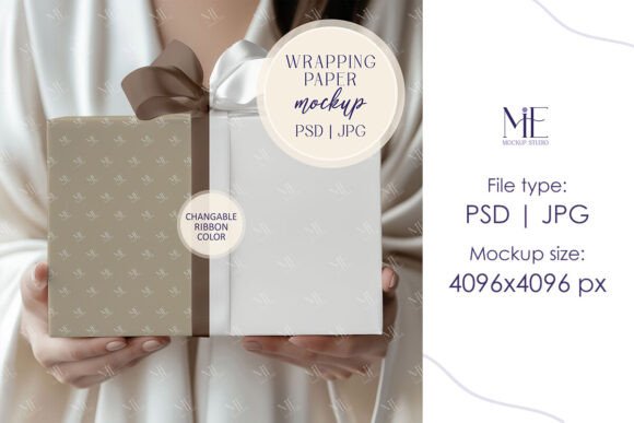 Download Wrapping Paper Mockup, Gift Wrap Mockup - Wrapping paper Collection