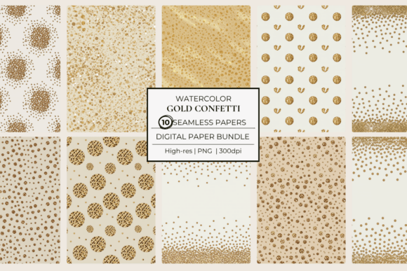 Download Gold Confetti Seamless Papers - Premium Bundle