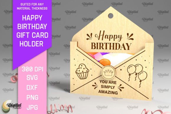 Download Happy Birthday Gift Card Holder Lasercut - Gift card Collection