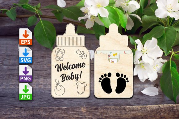 Download Welcome Baby Bottle Gift Card Holder - Gift card Collection