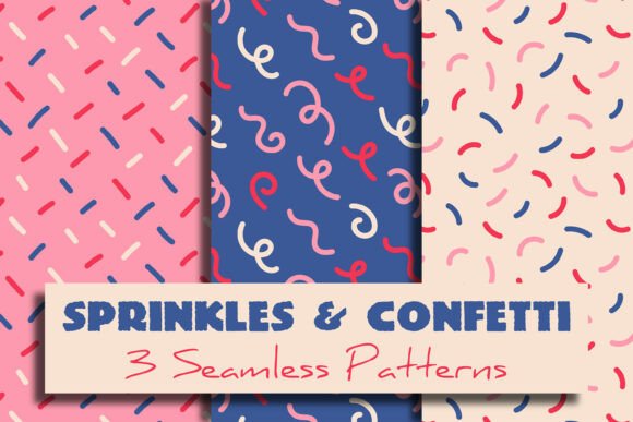 Download Sprinkles &amp; Confetti Seamless Patterns - Premium Bundle