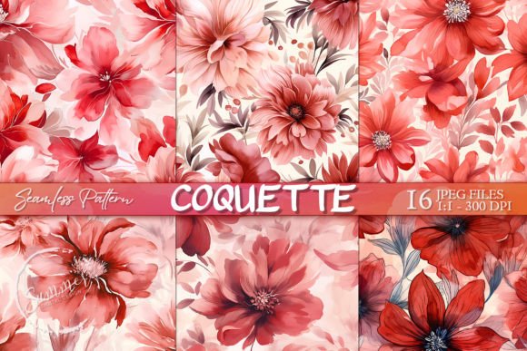 Download Red Coquette Spring Fabric Pattern - Fabric Collection